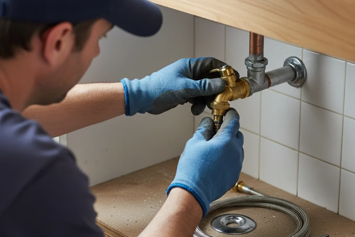 Shutoff valve and fitting work during Emergency Plumbing in South Point